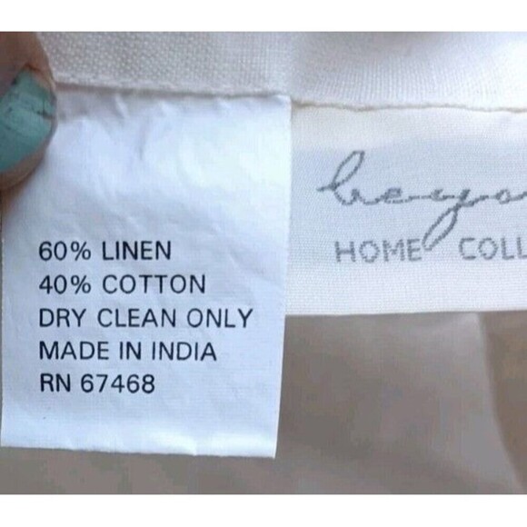 American Pacific Home Euro Sham Pillowcase Cotton Linen Ladderwork Nautical - Picture 4 of 6